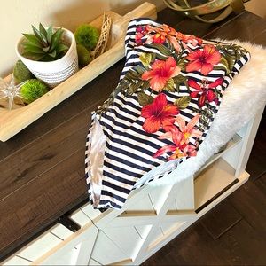 Tommy Bahamas striped floral one piece swimsuit